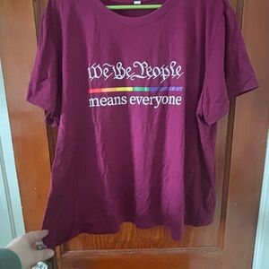 We The People Burgundy Short Sleeve Tee